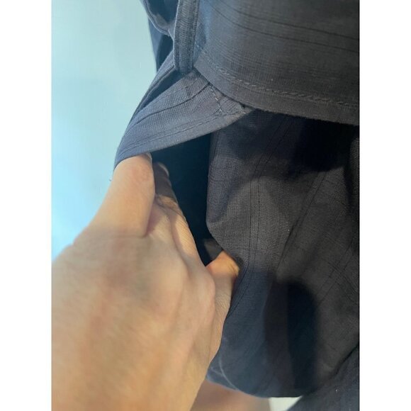 Elizabeth And James Navy Blue Plaid Collared Convertible Trench‎ Coat Size XS - Picture 8 of 11